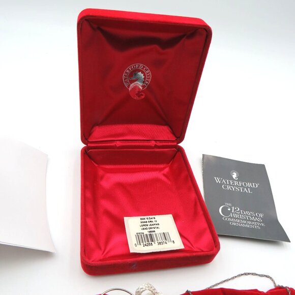 New Waterford Crystal 12 Days Of Christmas 2004 Ornament Velvet Pouches Box - Picture 5 of 14